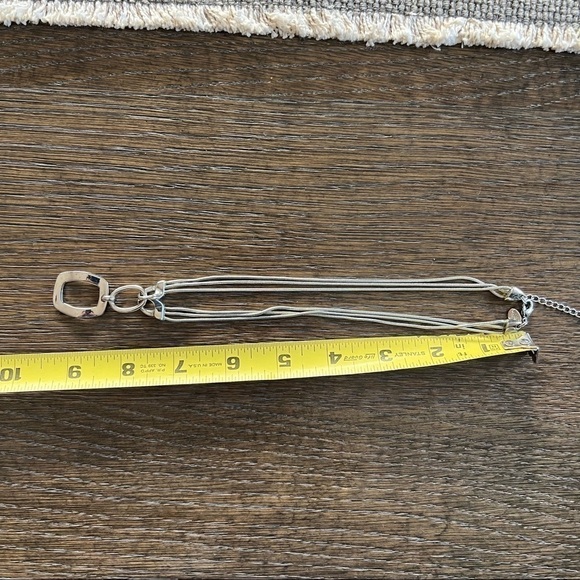 Lia Sophia silver tone short necklace , triple strand snake chain with 3” ext - Picture 7 of 8